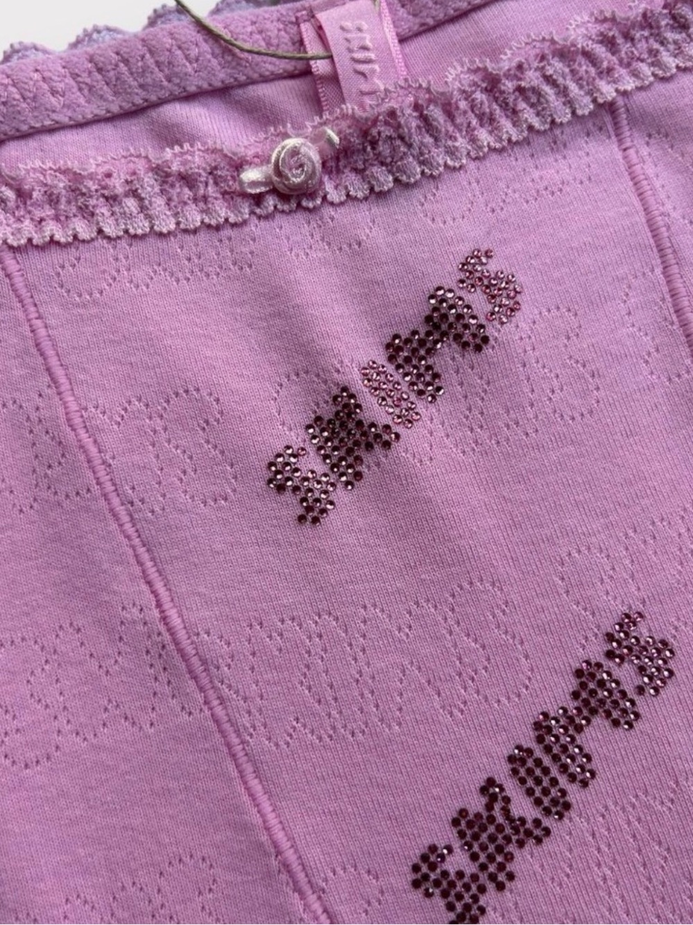 ‼️WOW‼️SKIMS Lavender Logo-Print Ribbed Leggings NWT🩷 - Picture 8 of 11